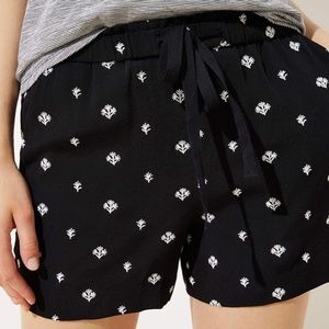 LOFT Embroidered Fluid Drawstring Shorts